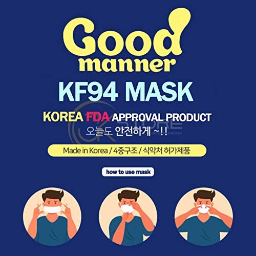 Good Manner KF94 Mask Adult (100 Mix= 30 White/ 70 Black) Good Mannner