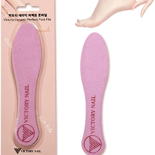 VICTORY NAIL 1PCS Medium and Rough Grit Ceramic Pink Foot File Double-Sided Callus Removal - Kbeauty Canada