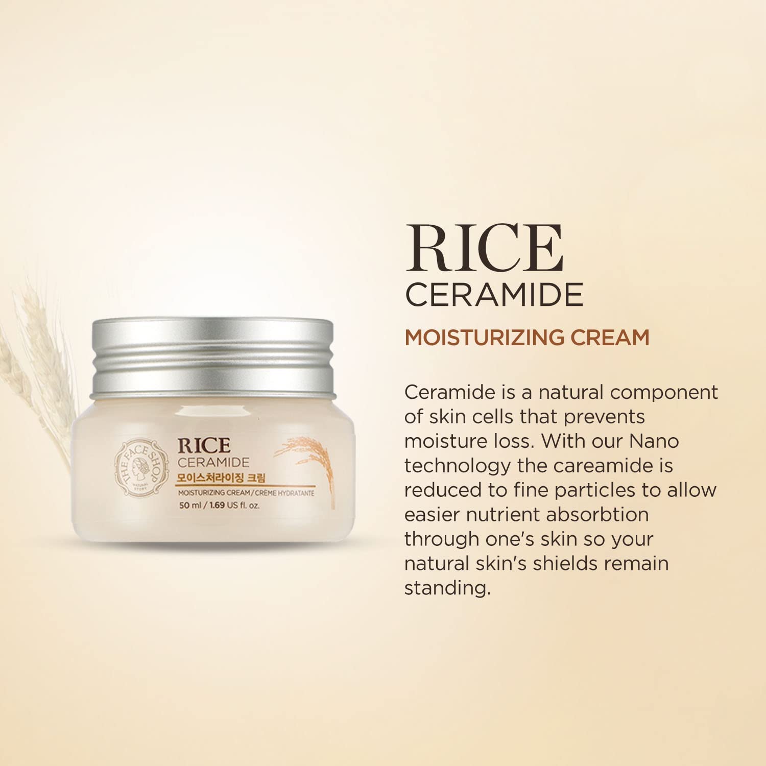 THE FACE SHOP  Rice Ceramide Moisturizing Cream - Kbeauty Canada