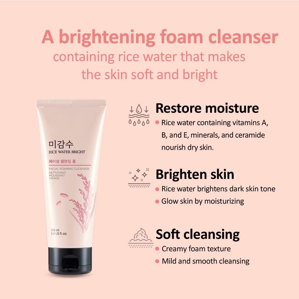 THE FACE SHOP Rice Water Bright Cleansing Foam - Kbeauty Canada