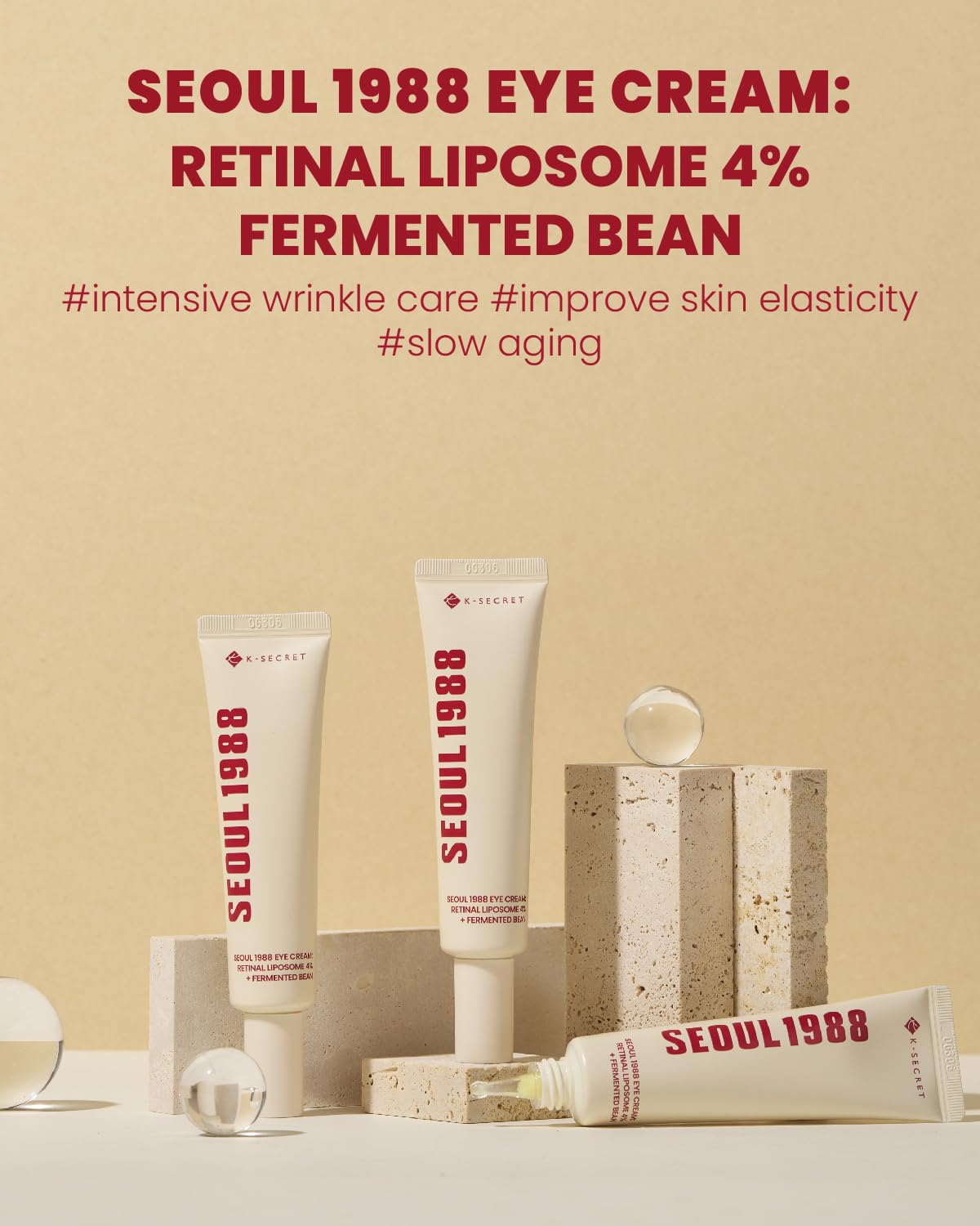 KSECRET Seoul 1988 Eye Cream: Retinal Liposome 4% + Fermented Bean 30mL