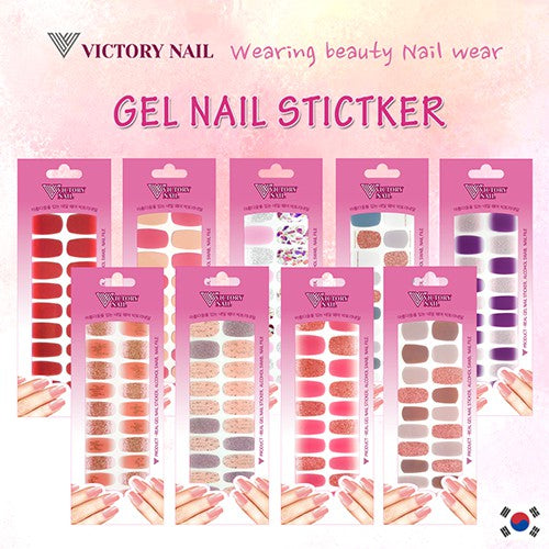 VICTORY NAIL- Premium Gel Nail Strips 22pcs Nail Sticker / Made in Korea - Kbeauty Canada