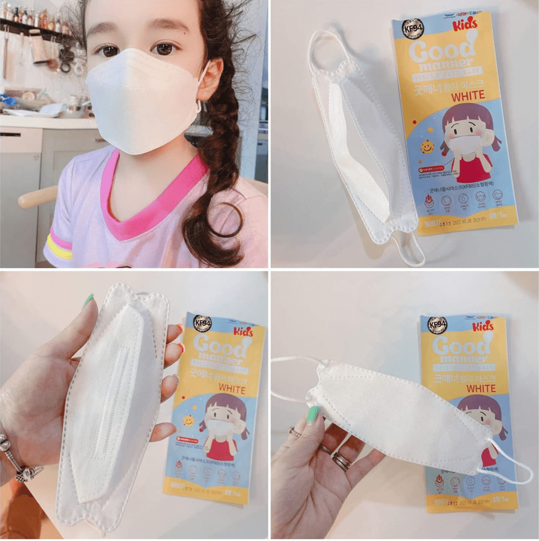 Good Manner KF94 Masks Kids (age 5 to 12) (100 Mix= 70 White/ 30 Black) Good Manner