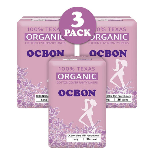 OCBON Ultra Thin Sanitary Pantyliners 3-Pack (Long, 18 cm, 108 Counts) - Kbeauty Canada